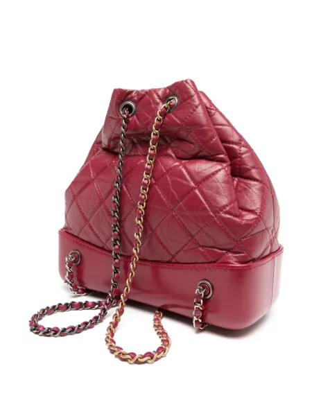 Prošívaný diamant batoh Chanel Pre-owned červený