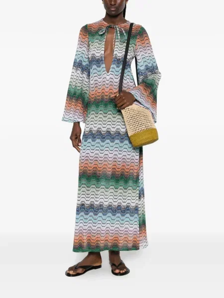 Rochie maxi Missoni tricotate verde