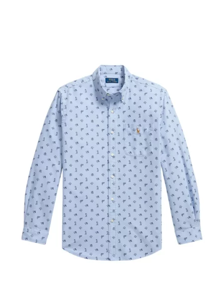 Șapcă Polo Ralph Lauren cu decolteu în V cu autograf în carouri albastru