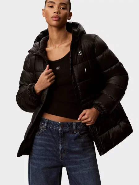 Джинсова куртка Calvin Klein Jeans з лого чорна