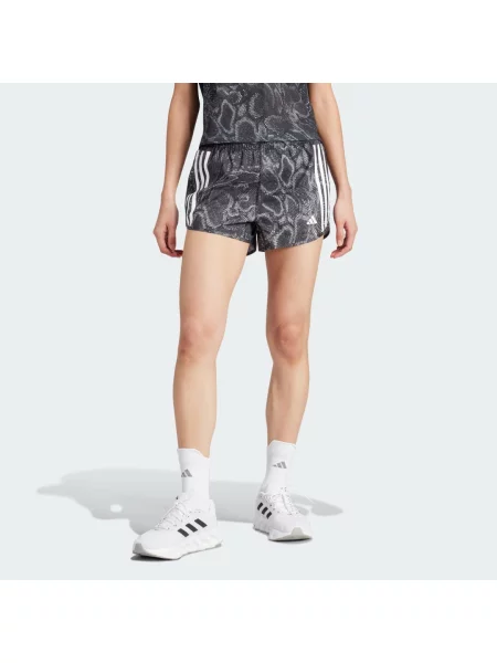 Šortky Own the Run Excite Allover Print AEROREADY černé
