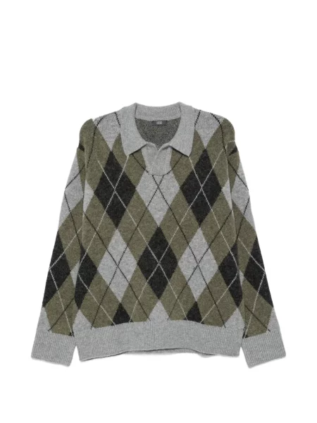 Pulover Hosio cu model argyle gri