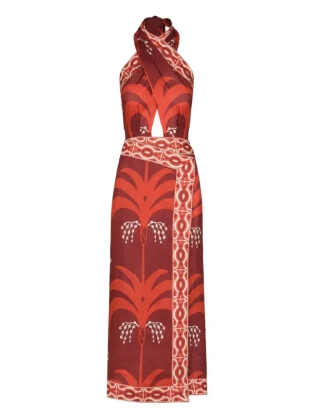 Rochie Johanna Ortiz cu gât halter de costum roșu