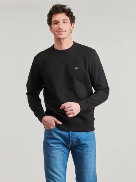 Sveter Calvin Klein Jeans lopatkový krk čierna
