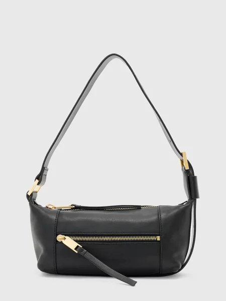 Geanta de piele Allsaints negru