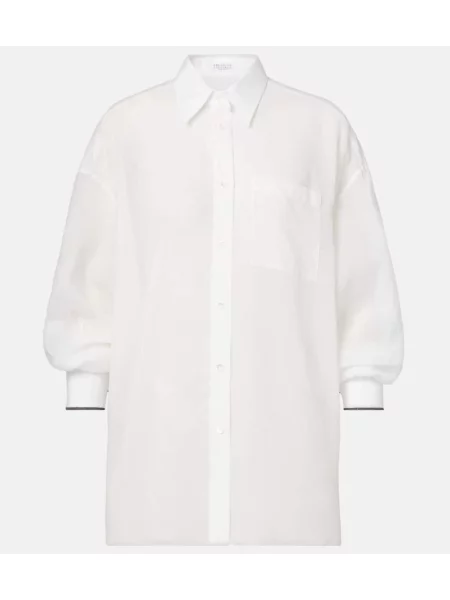 Cămașă Brunello Cucinelli din poplin alb