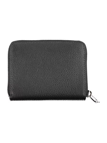 Lniany portfel Tommy Hilfiger elegancki czarny
