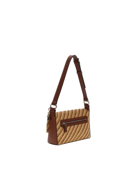 Lniana torebka Guess czarna