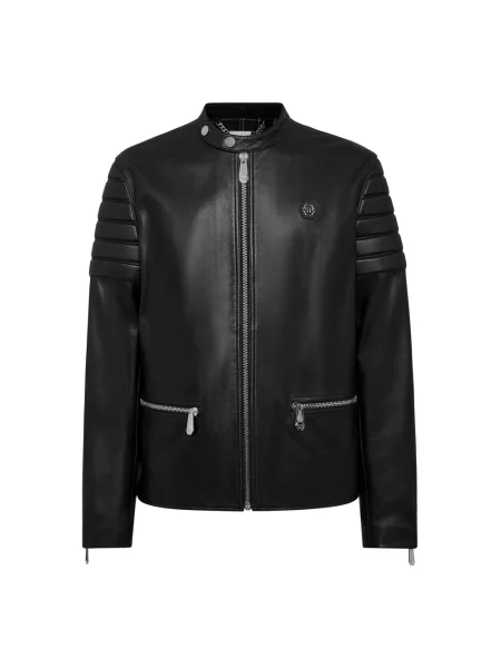 Kurtka skórzana Philipp Plein czarna