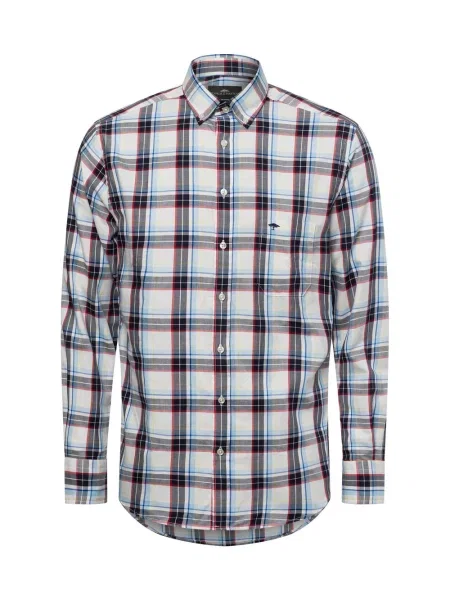 Fynch-Hatton koszula casual Mężczyźni Regular Fit wielokolorowy|niebieski w kratkę M niebieska