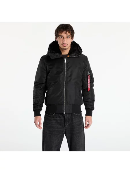 Bunda Alpha Industries Hooded Bomber black černá