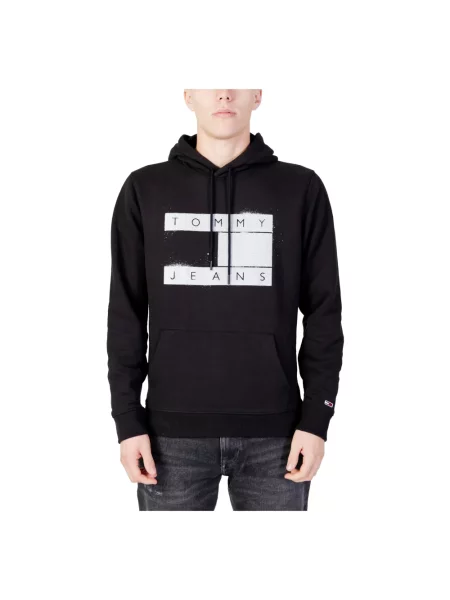 Bluza z kapturem Tommy Jeans z kapturem czarna
