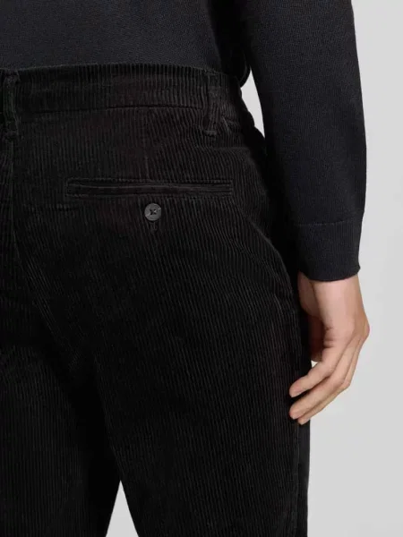 Spodnie sztruksowe o kroju regular fit z czystej bawełny model LEROY' Selected Homme czarne