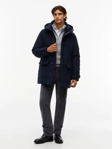 Tommy Hilfiger kurtka puchowa granatowy zimowa niebieska