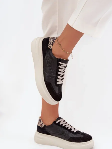 Kožené tenisky Zazoo černé