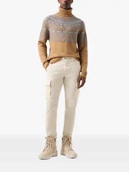 Pantaloni cargo Bogner din satin alb
