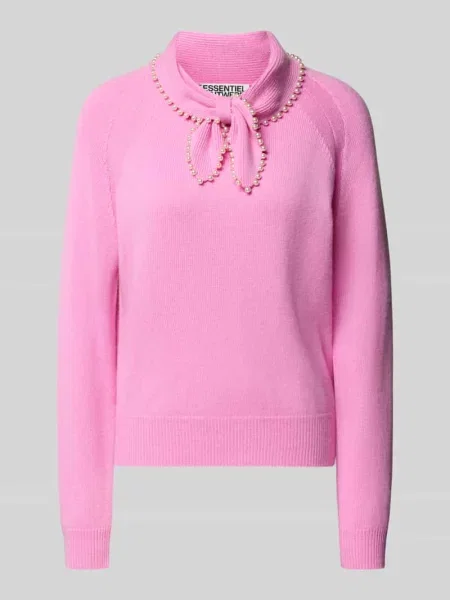 Sweter o kroju regular fit z mieszanki wełny i kaszmiru model KASA' Essentiel Antwerp różowy