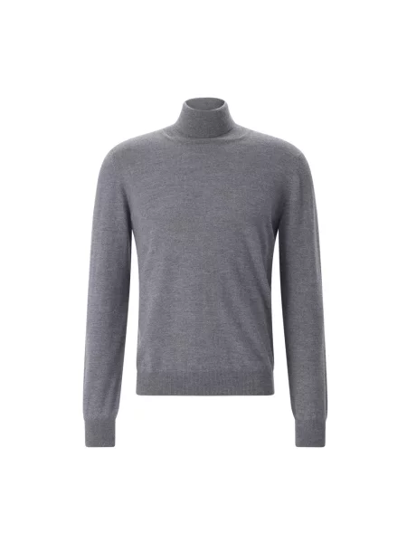 Sweter z golfem Gran Sasso wełniany szary