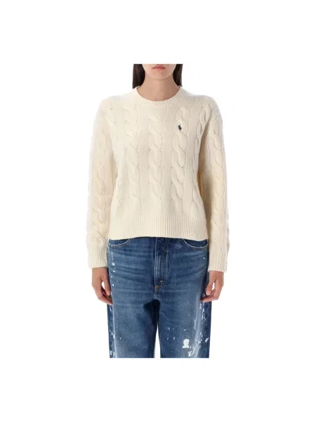 Sweter Polo Ralph Lauren z kaszmiru beżowy