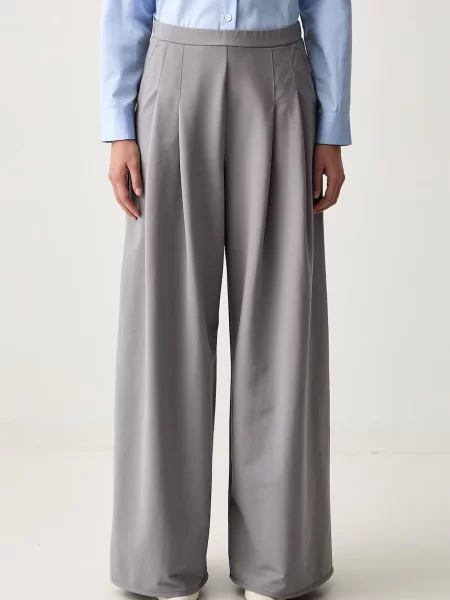 MM by Max Mara pantaloni palazzo pentru femei MMLVONGOLA gri