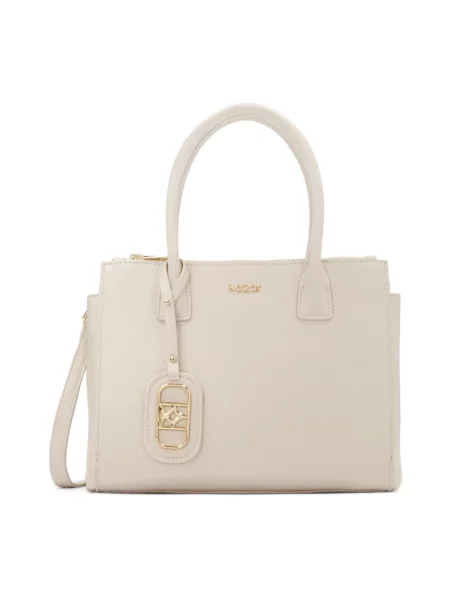 Torebka skórzana Kazar skórzana elegancka beżowa