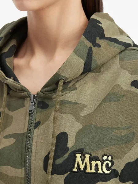 Hanorac Mini Cream cu model camuflaj verde