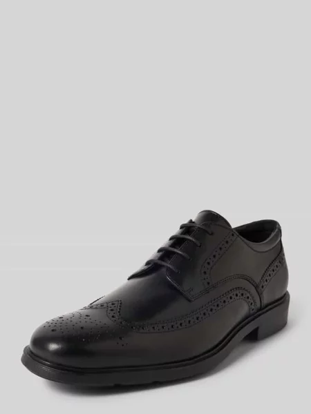 Buty derby ze skóry model ‘DUBLIN’ Geox czarny