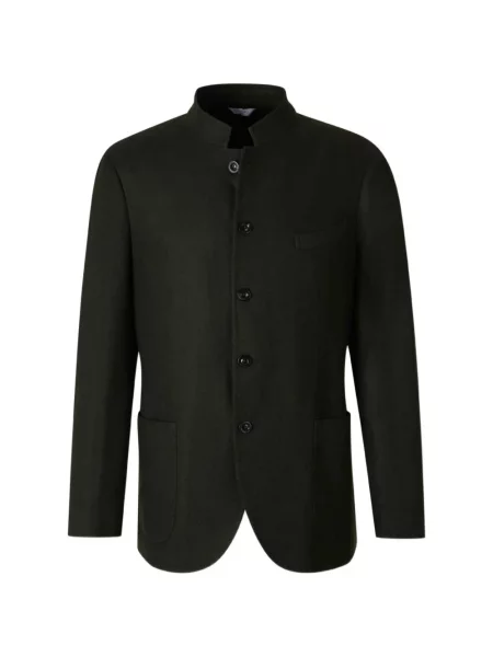 Gulerat sacou Boglioli cu model herringbone verde