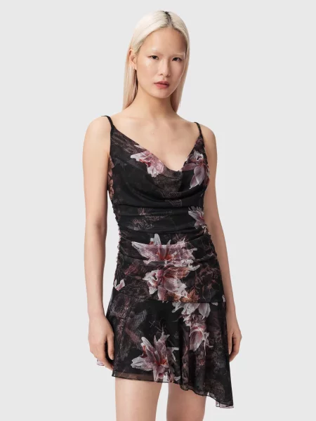 AllSaints Poletna obleka BEA blata / temno siva / mauve črna