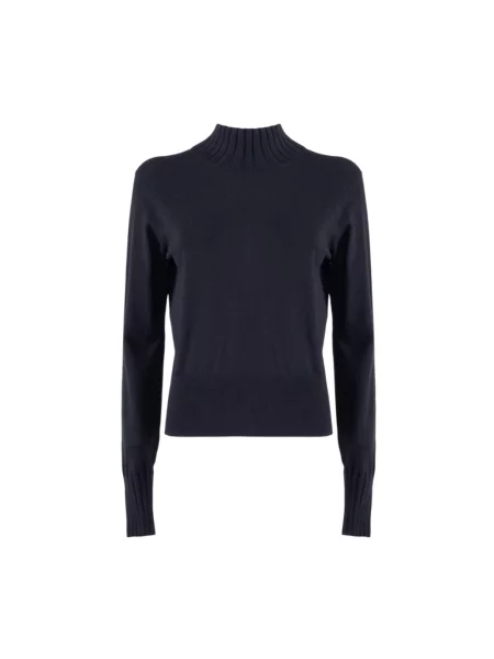Lniany sweter z golfem Nenette czarny