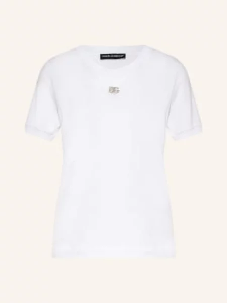 Dolce & Gabbana Tričko S Ozdobnými Kamínky bílá