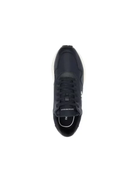 Sneakersy Emporio Armani skórzane niebieskie