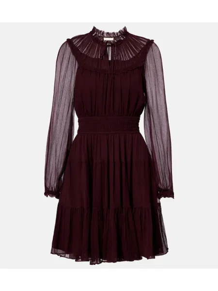 Rochie Ulla Johnson de mătase bordo