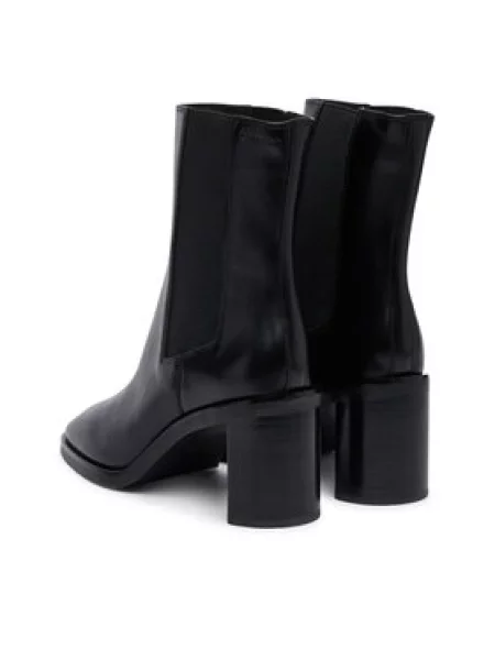 Calvin Klein Škornji Block Heel Chelsea Boot Lth črna