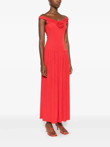 Rochie maxi Roserry plisată de costum roșu