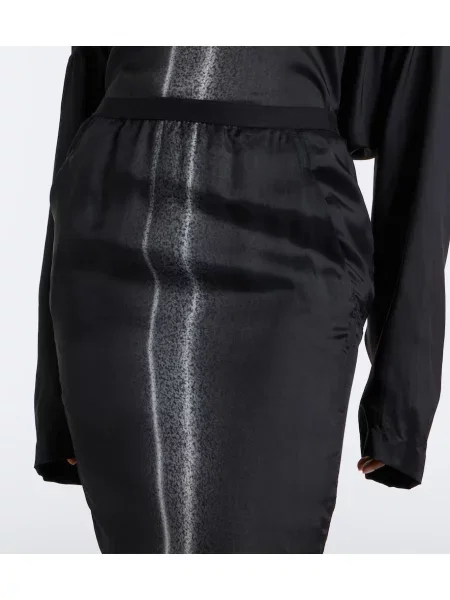 Fusta maxi Rick Owens cu imagine negru