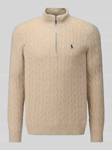 Bluza Polo Ralph Lauren z kaszmiru beżowa