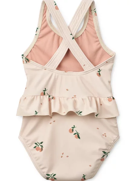 Liewood jednodílné plavky dětské Amara Baby Printed Swimsuit oranžové