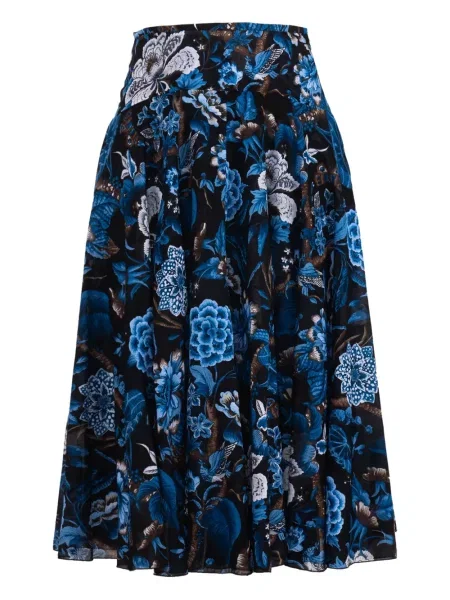 Fusta plisata Samantha Sung cu model floral cu imagine plisată negru