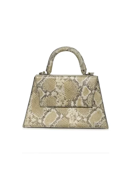 Wielobarwność torebka skórzana Gestuz skórzana w wężowy wzór beżowa