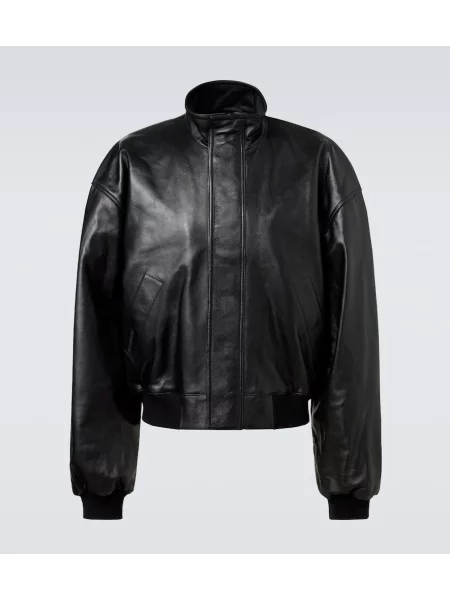 Usnjena jakna Balenciaga črna