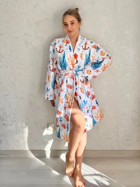 Cosy Халат Бавовна/поліестер білий