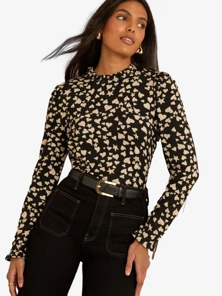 Love & roses Bluza pesek črna