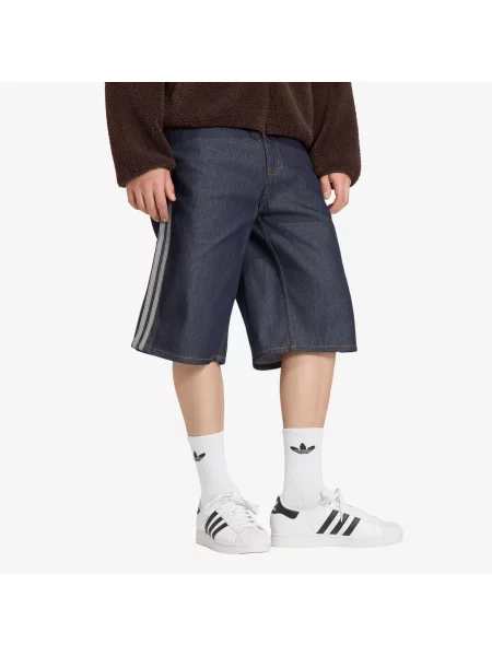 Σορτς adidas Firebird Adicolor Jorts Mid-Rise Straight Leg Indigo Denim 32