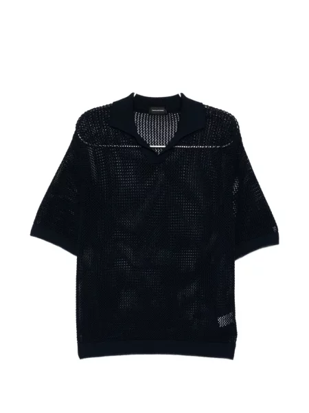 Tricou polo Tagliatore tricotate scurt albastru