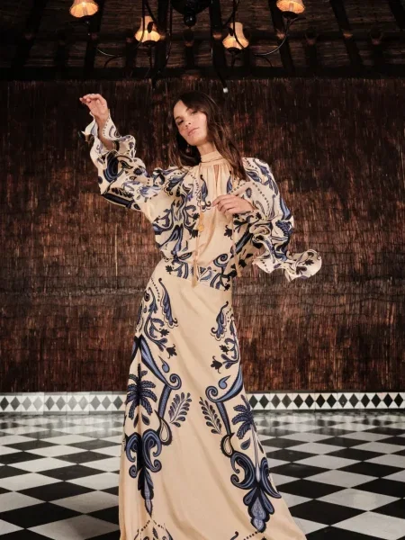 Fusta maxi Johanna Ortiz cu model paisley