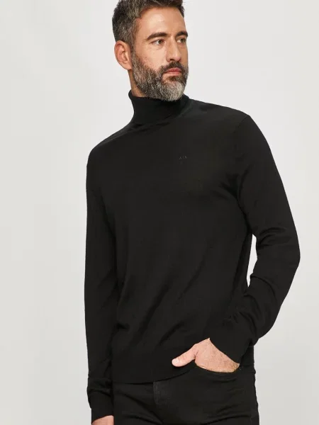 Armani Exchange pulover iz volne črna