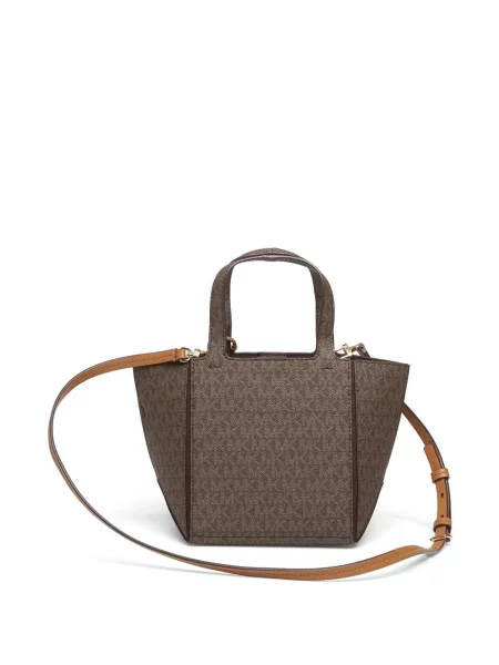 Geantă shopper Michael Kors cu autograf maro