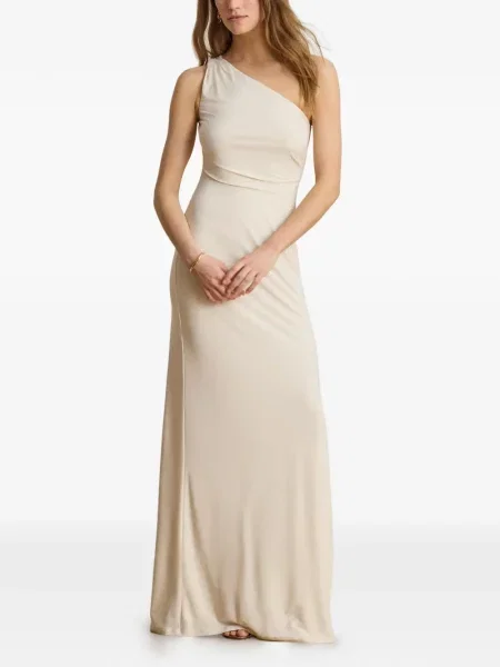Rochie maxi Lauren Ralph Lauren cu un umăr gol alb