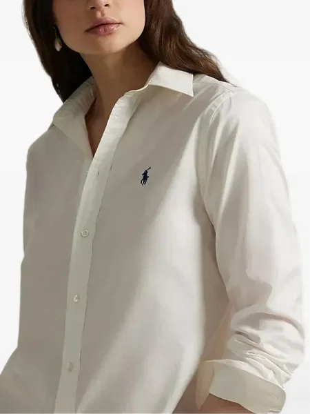 Дълго плетена карирана тениска Polo Ralph Lauren синьо